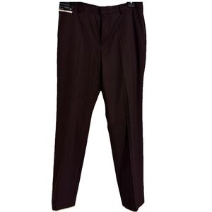 JF J Ferrar Men's Burgundy Dress Pants Sz 30/32 Slim Stretch Flat Waistband NWT